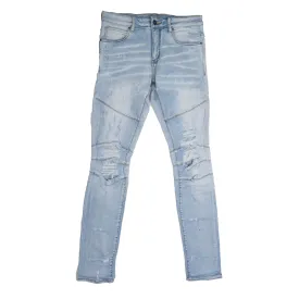 CRYSP DENIM DISTRESSED DENIM JEANS LIGHT INDIGIO - CRYSPSUM20-108