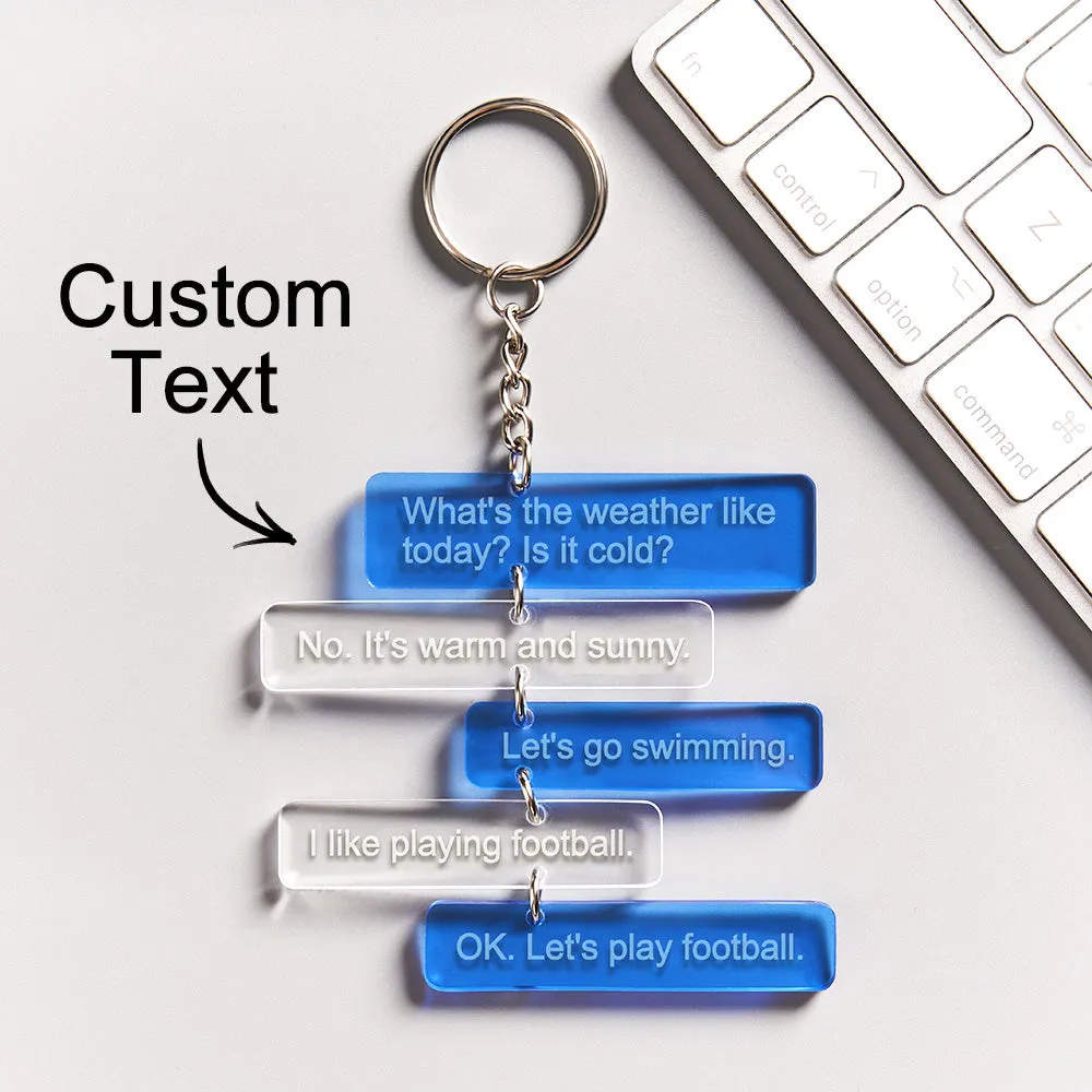 Custom Text Message Acrylic Keychain Personalized Funny Words Key Ring Birthday Gifts