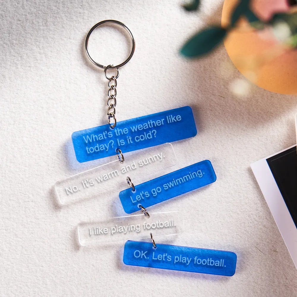 Custom Text Message Acrylic Keychain Personalized Funny Words Key Ring Birthday Gifts