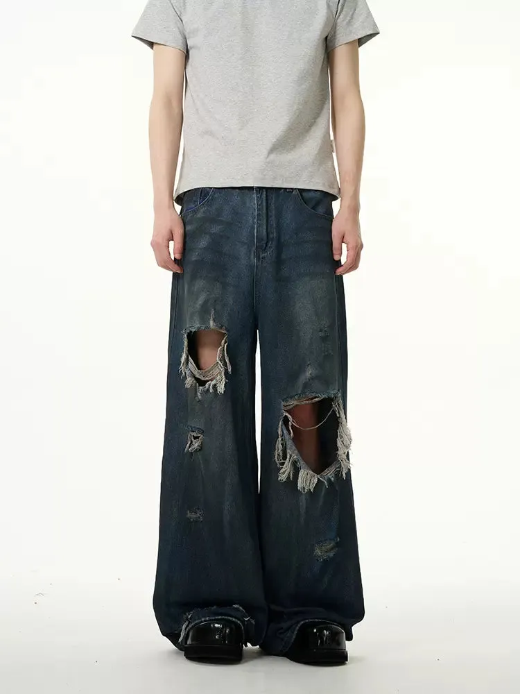 Distressed Cuts Detail Jeans