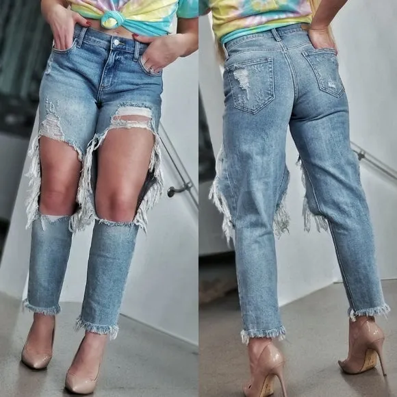 Dorie Distressed Denim Boyfriend Jeans