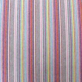 Dressmaking Cotton Denim Hickory Stripe - Pink Multi Coloured