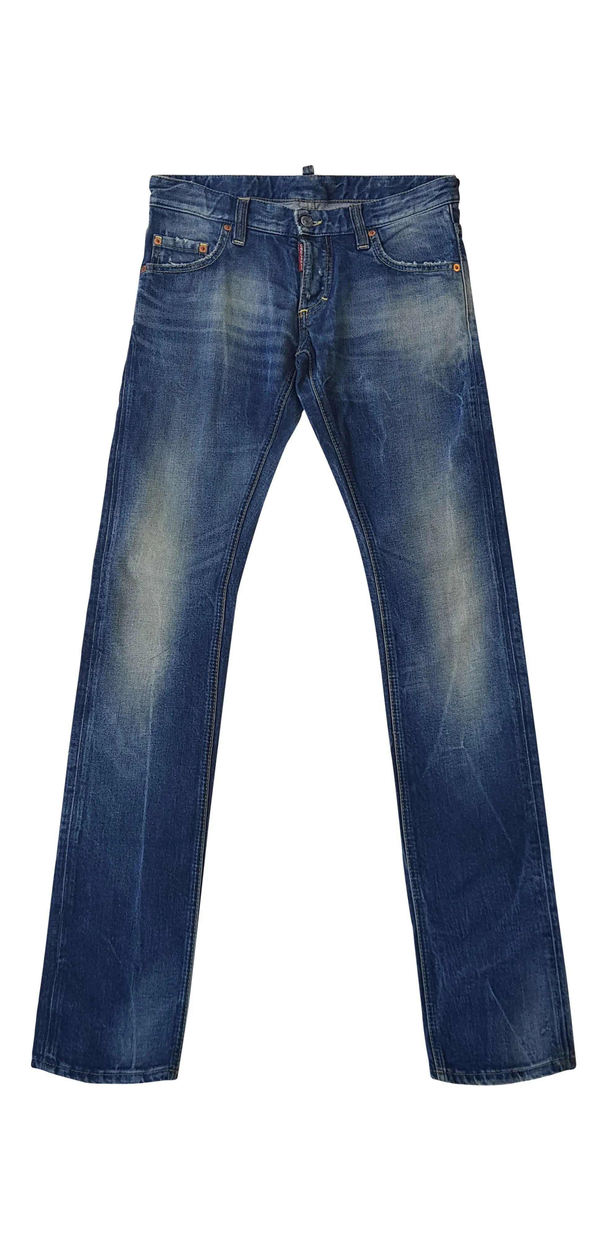 DSQUARED2 Men's Straight leg distressed Skinny Jeans (W32 L36)