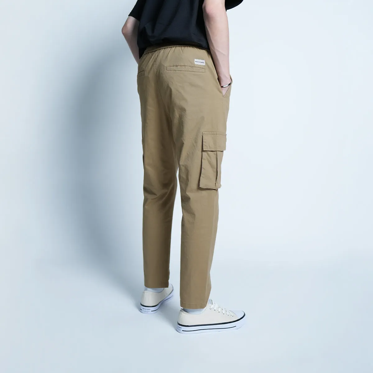 Elastic Cargo Cropped Pants - 139