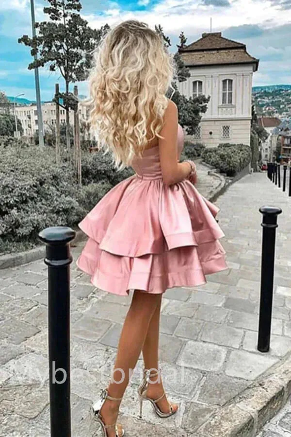 Elegant One shoulder Sleeveless A-line Short Mini Homecoming Dress,  HDS0129