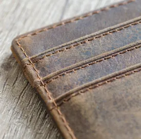 Embossed Grain Leather Card Holder