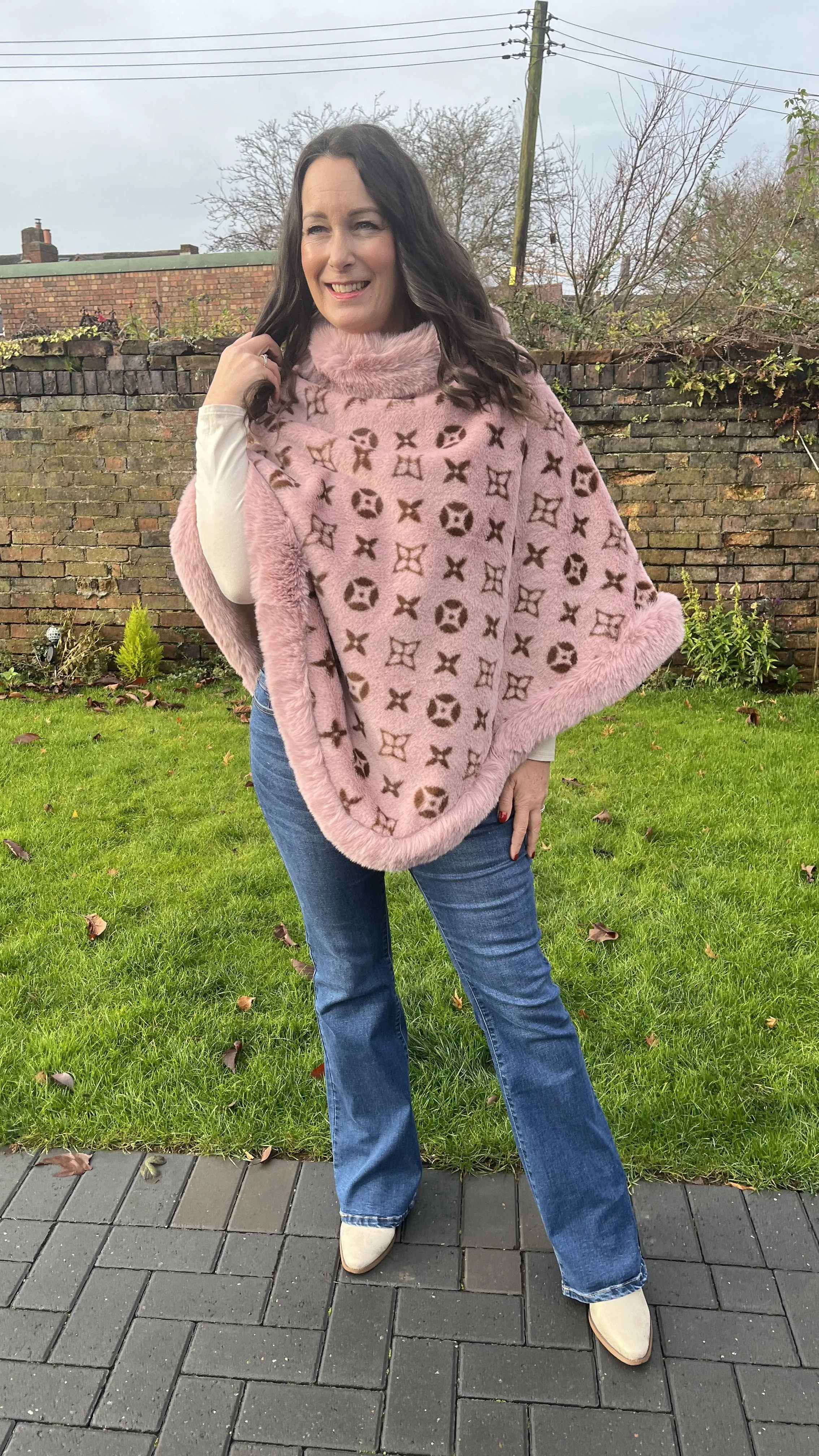 EMMIE Inspired Fur Trim Poncho