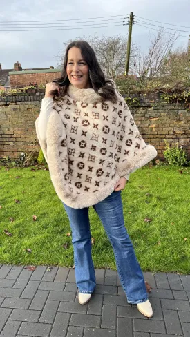 EMMIE Inspired Fur Trim Poncho