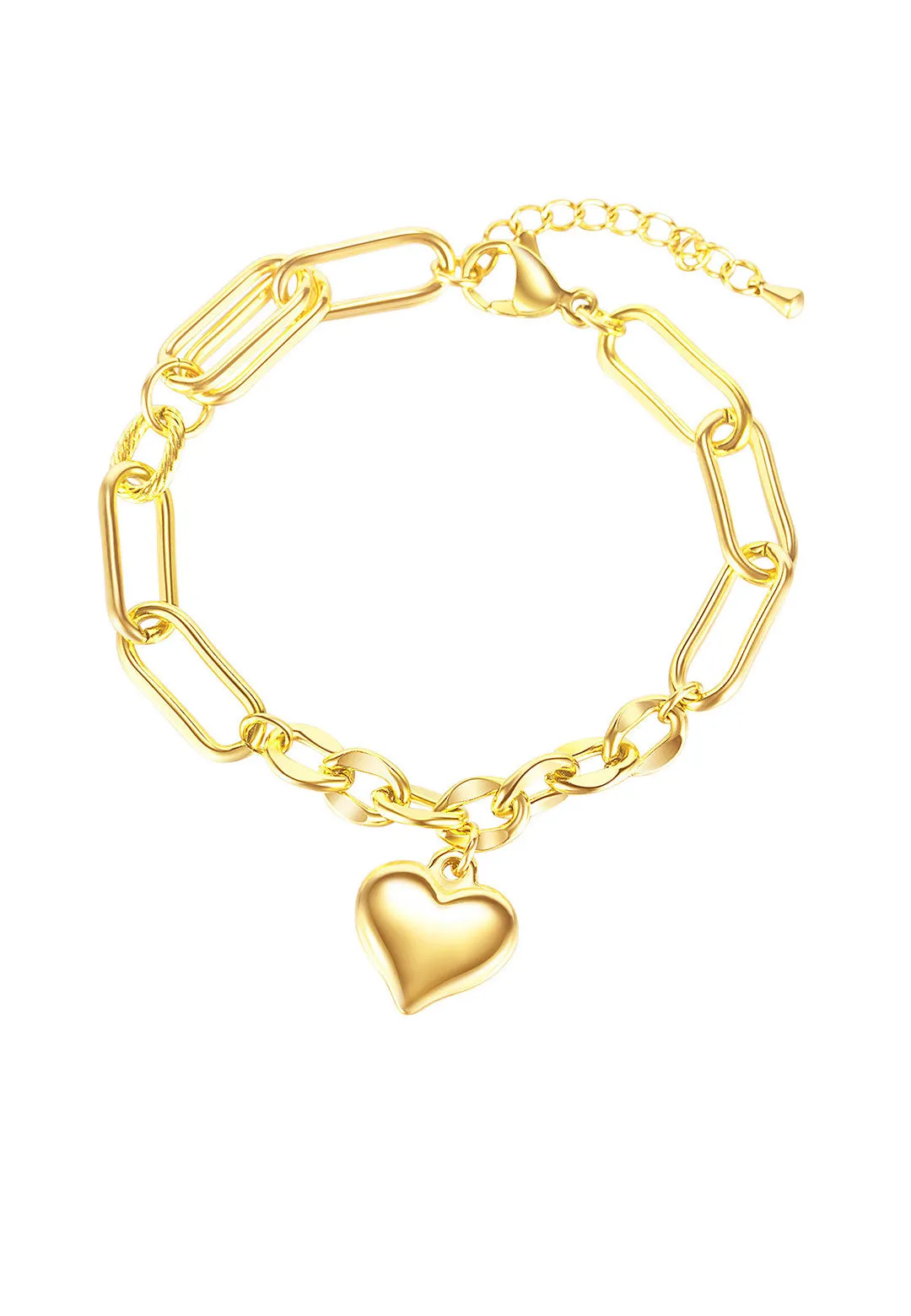 Everlast Engravable Heart Link Chain Bracelet