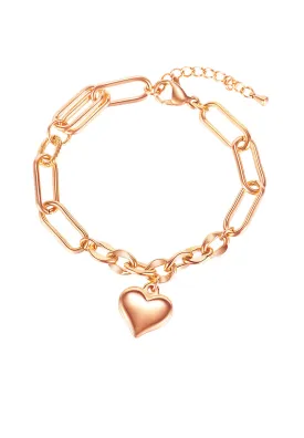 Everlast Engravable Heart Link Chain Bracelet