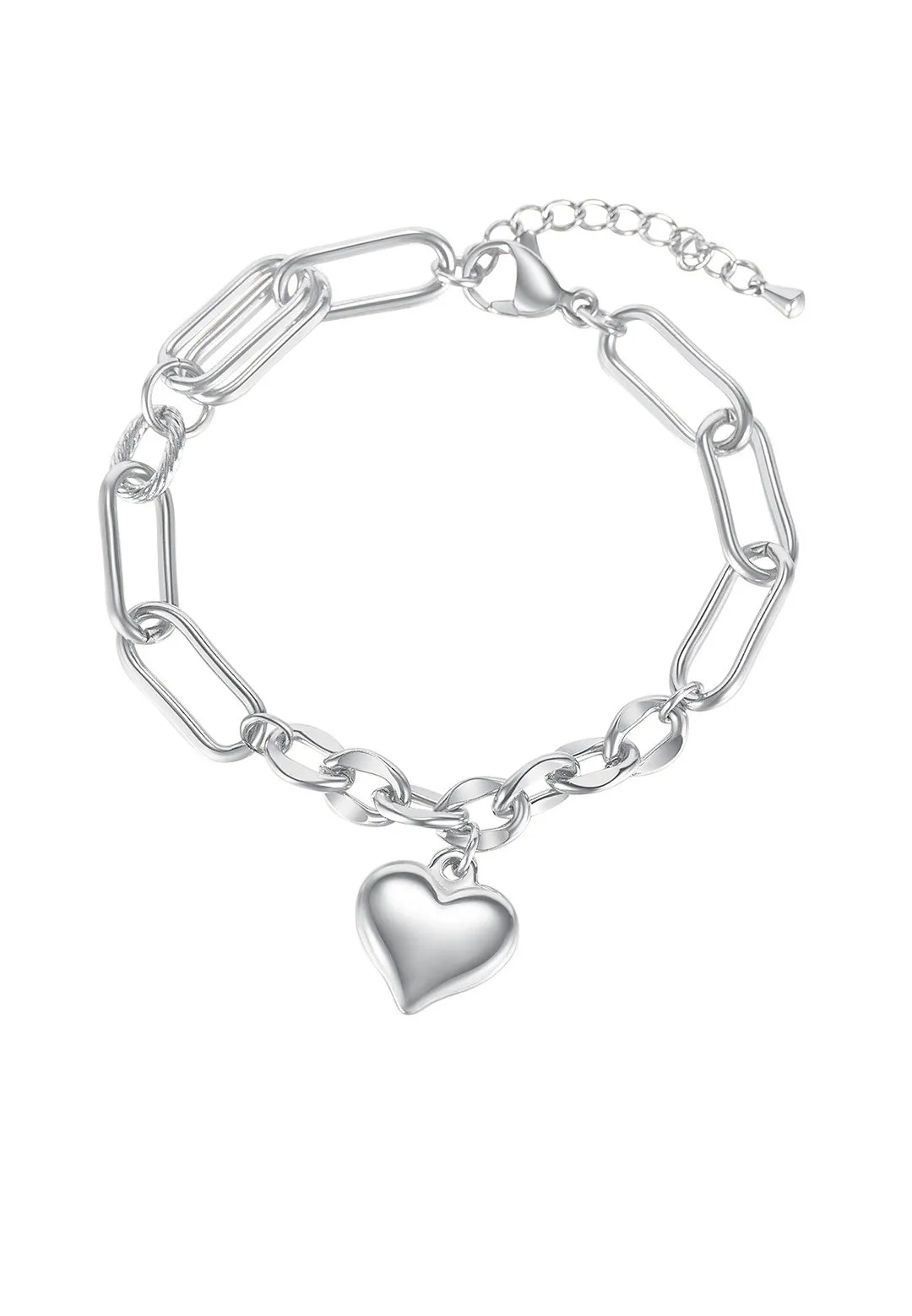 Everlast Engravable Heart Link Chain Bracelet