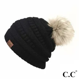 Faux Fur Pom Beanie