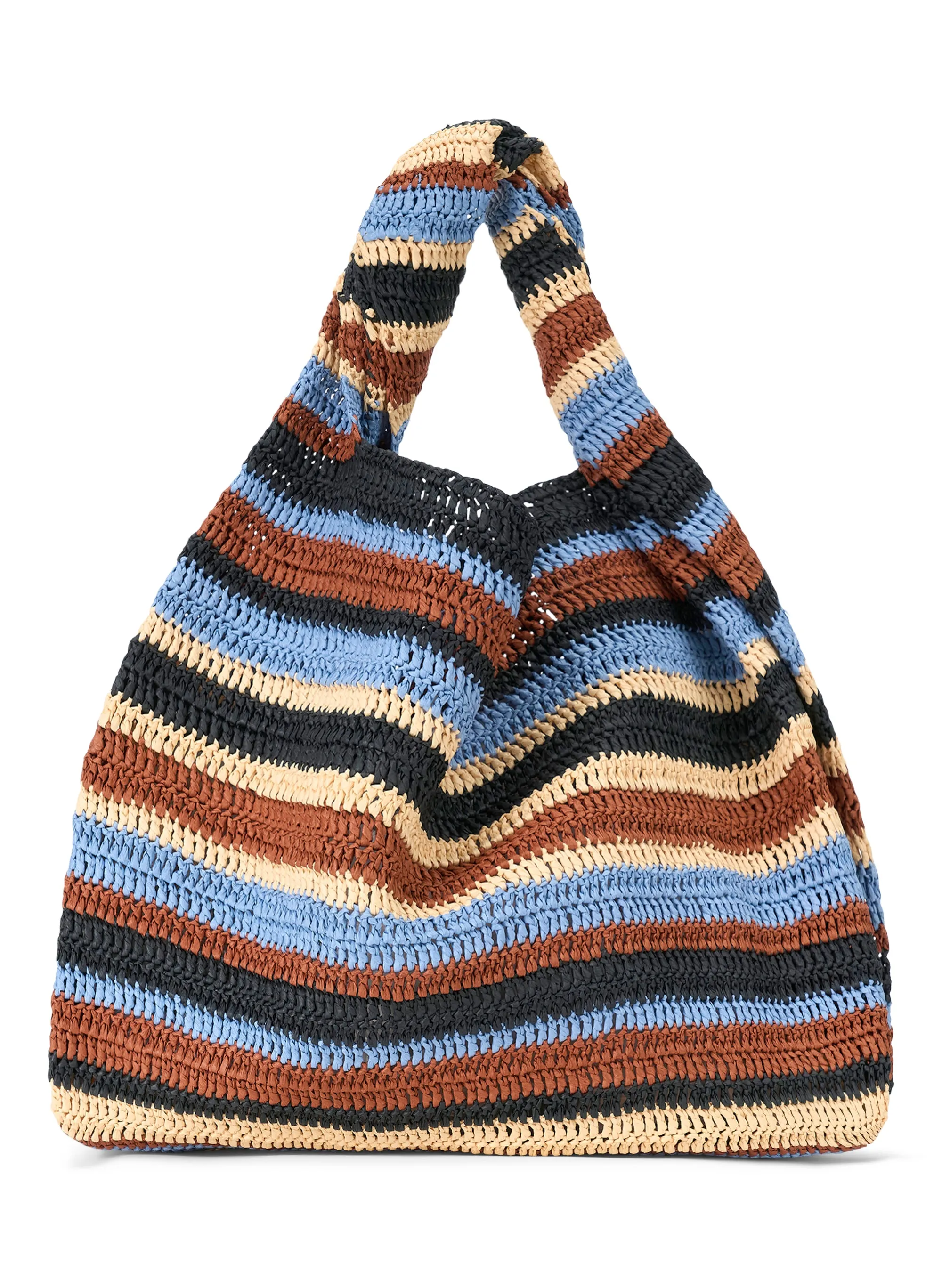 Gia Striped Raffia Bag