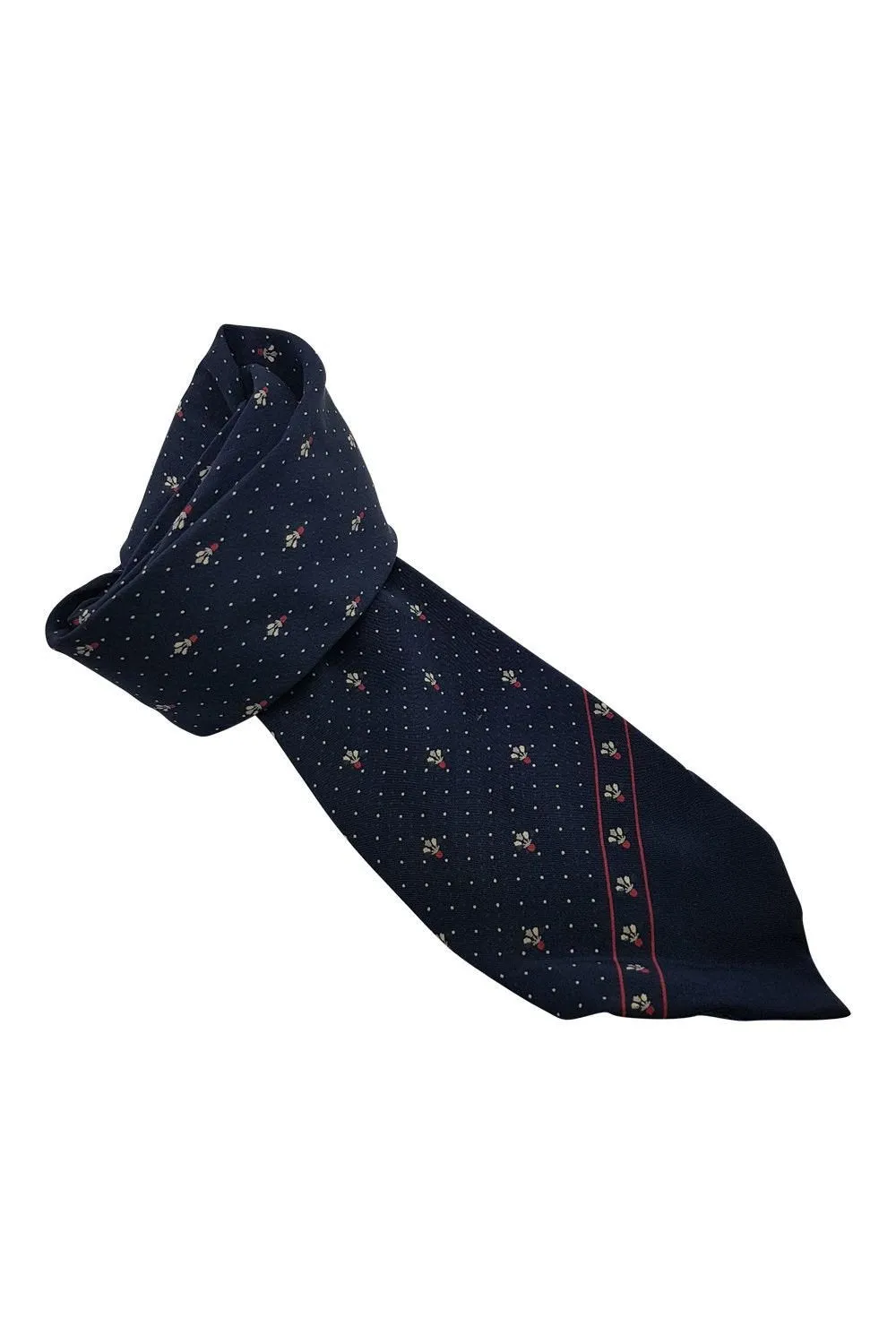 GRES 100% Silk Blue Fleur De Lis print Silk Tie (58")