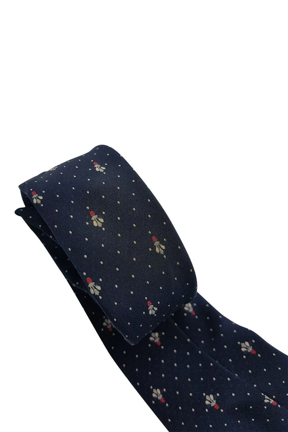 GRES 100% Silk Blue Fleur De Lis print Silk Tie (58")