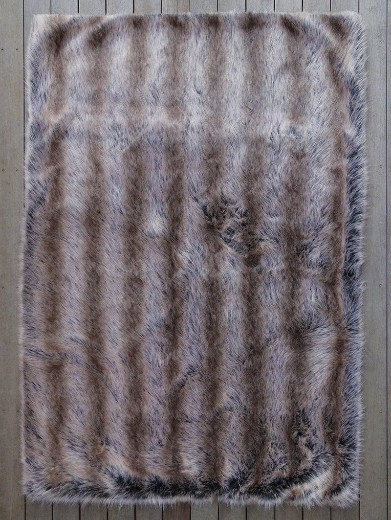 Grey Wolf Small Faux Fur Throw