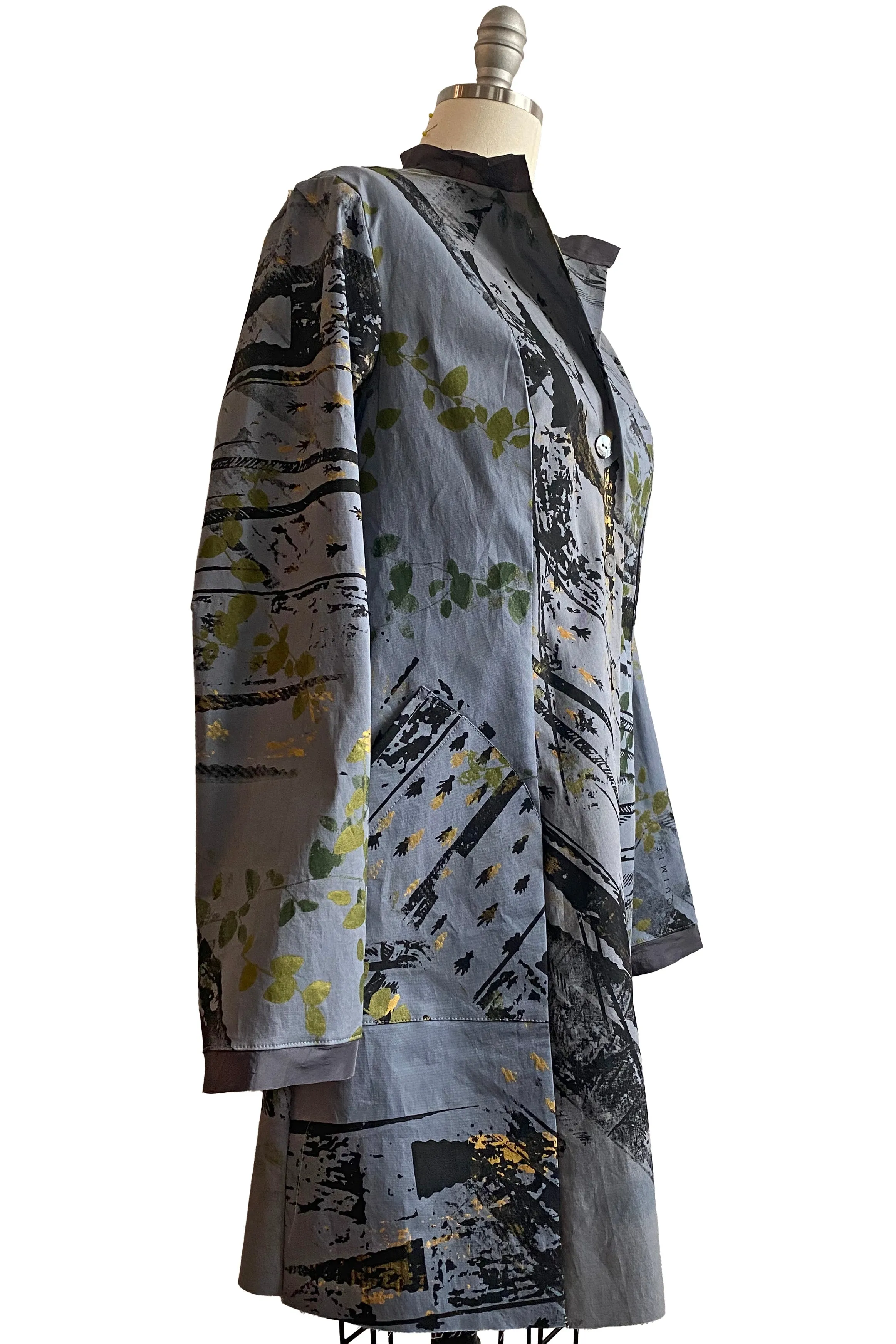 Hampton Coat w/ Brass Print - Grey - Small