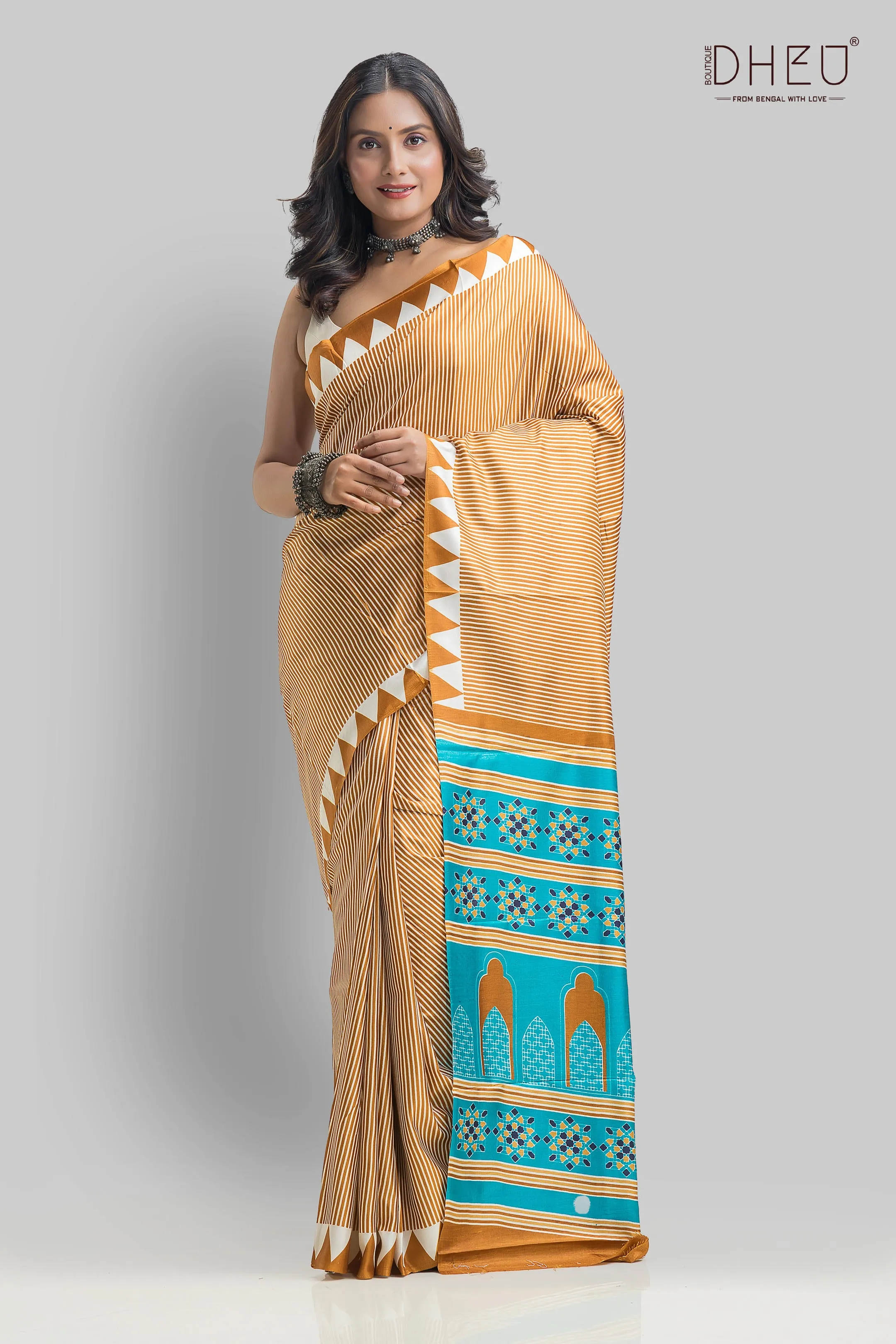 Handloom Printed Silk Saree