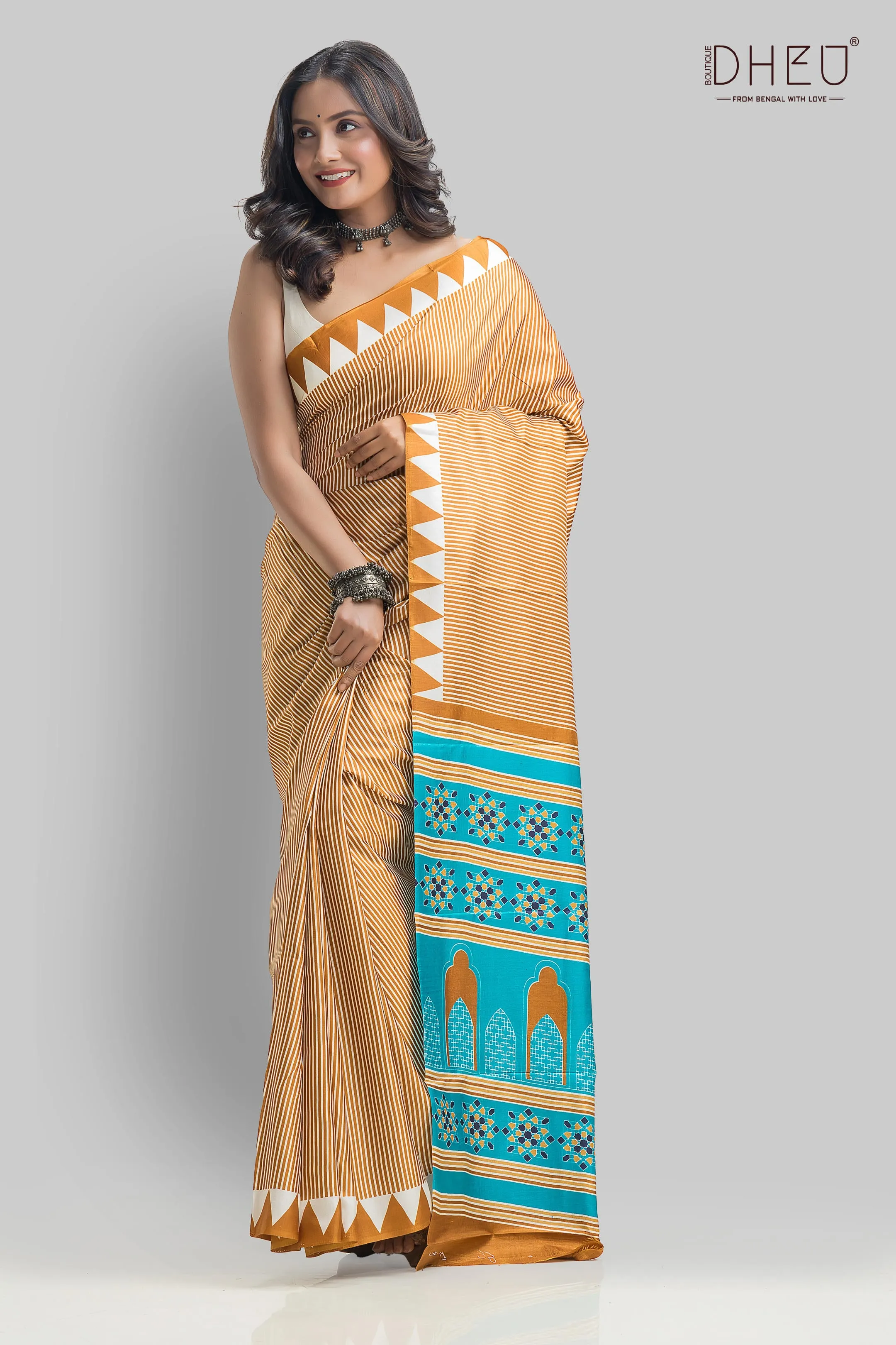 Handloom Printed Silk Saree