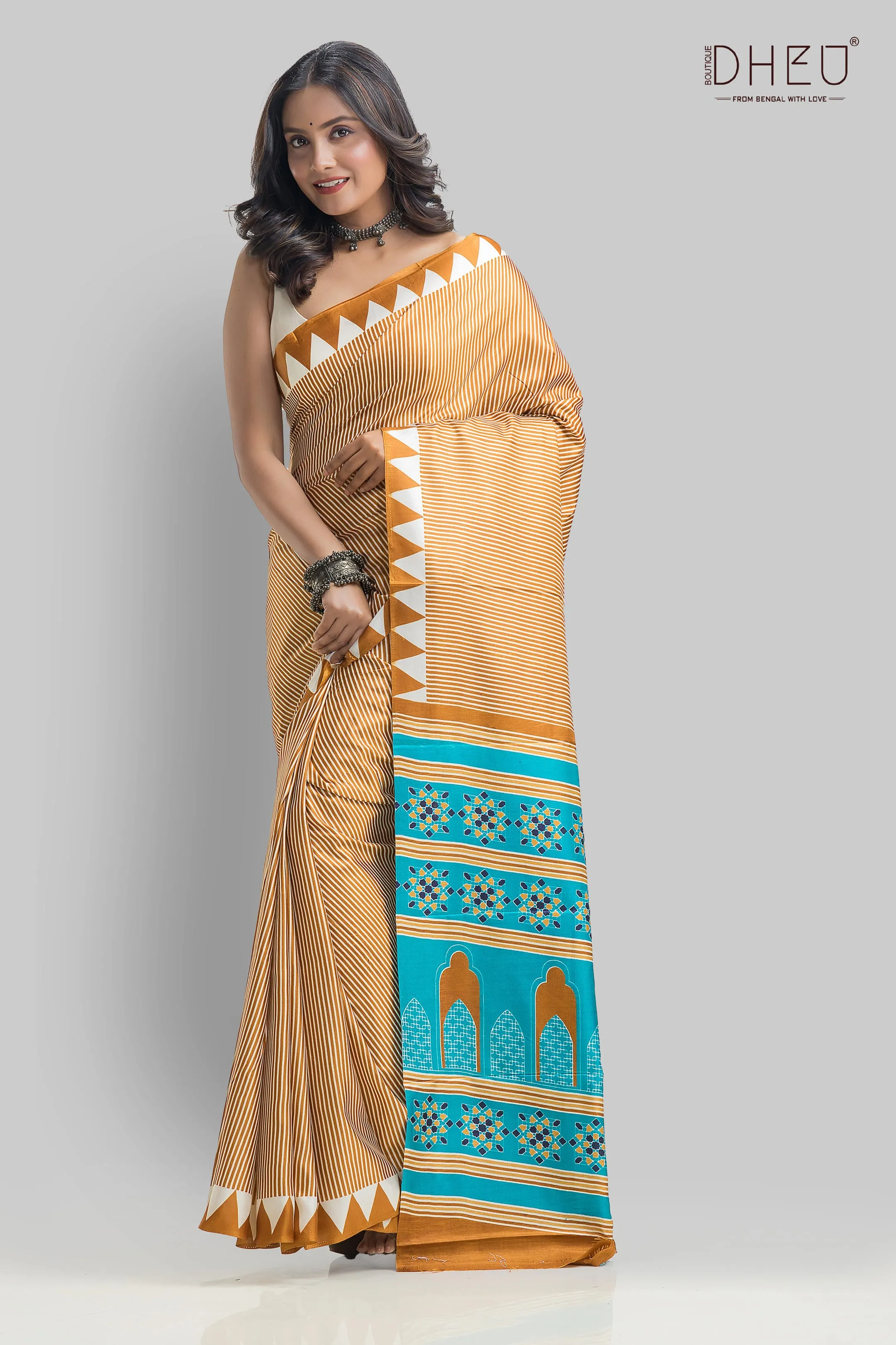 Handloom Printed Silk Saree