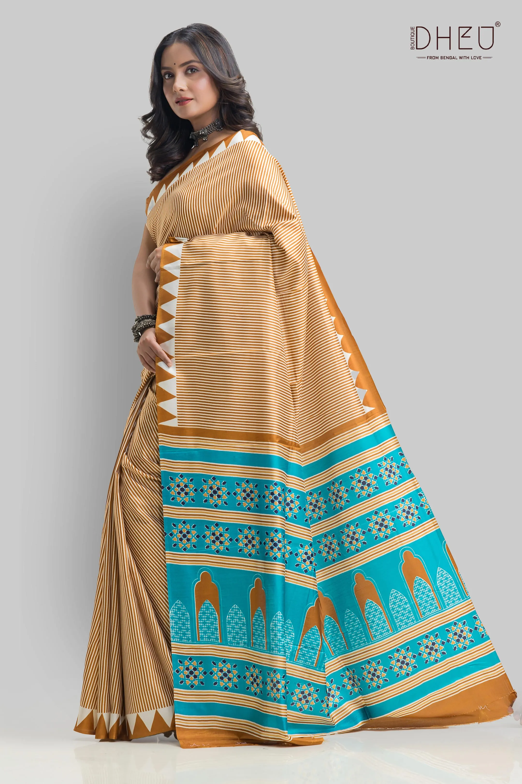 Handloom Printed Silk Saree