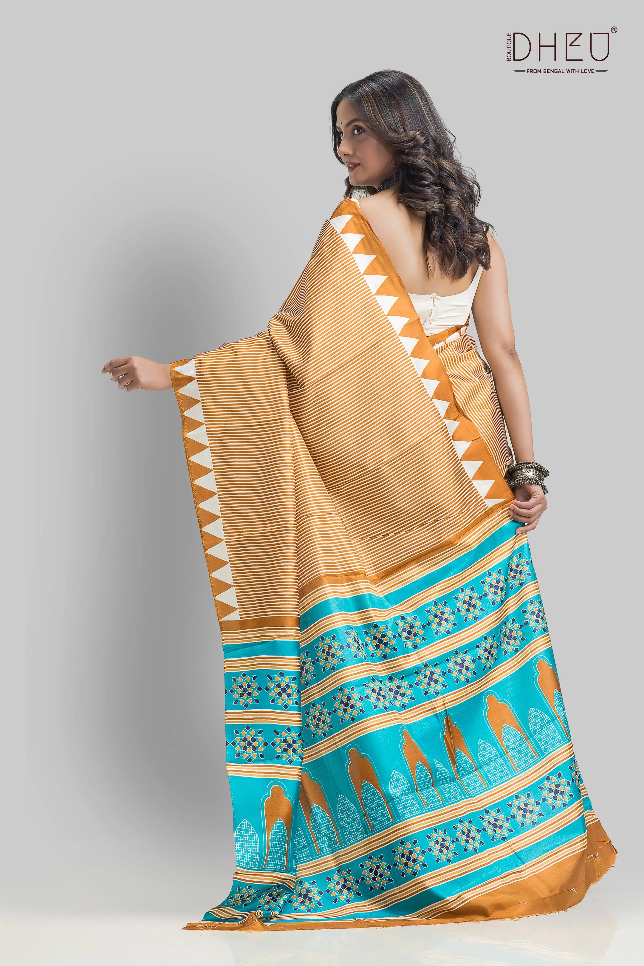 Handloom Printed Silk Saree