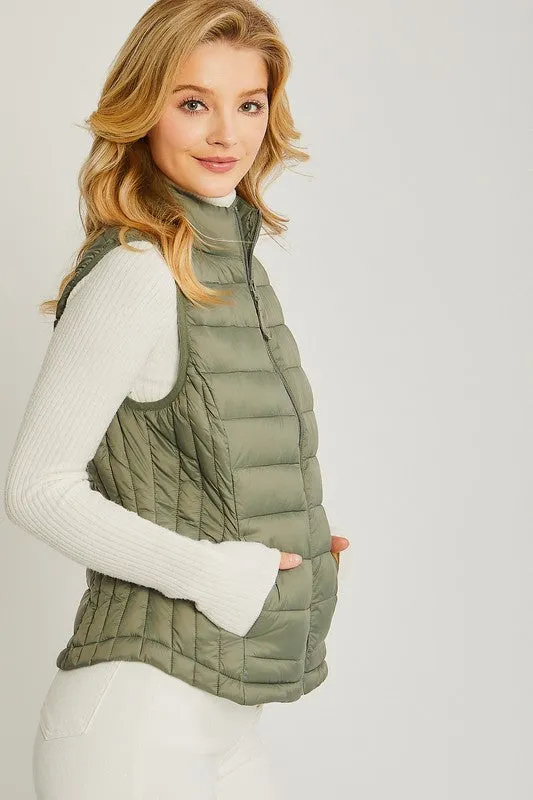 Heather Ultra Lightweight Padded Puffer Vest