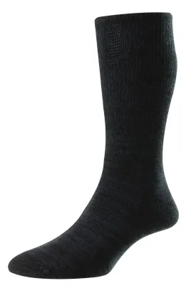 H.J.Hall Lightweight Diabetic Black Sock Black