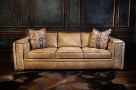 Homestead Haven Shearling Leather Sofa