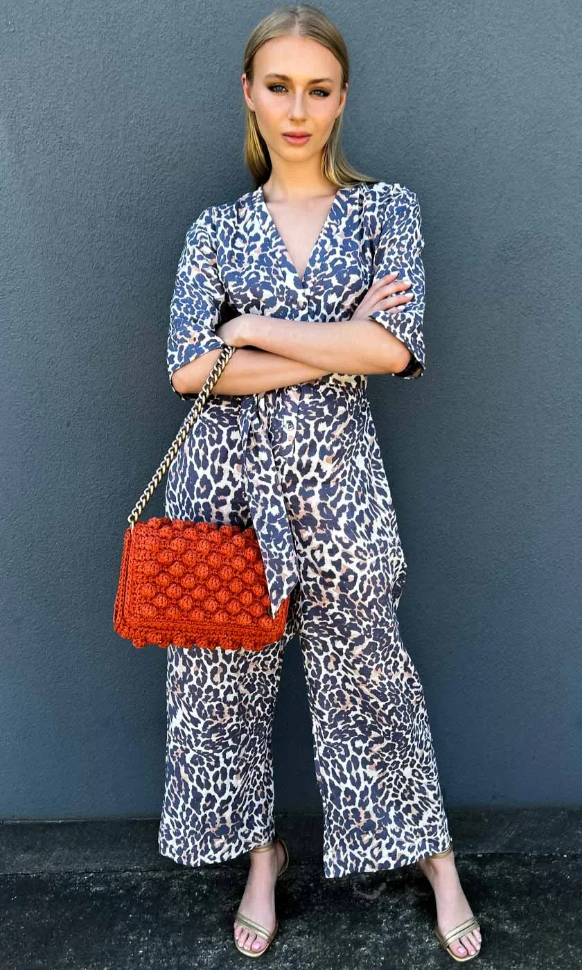 Hoss Linen Jumpsuit - Animal Print