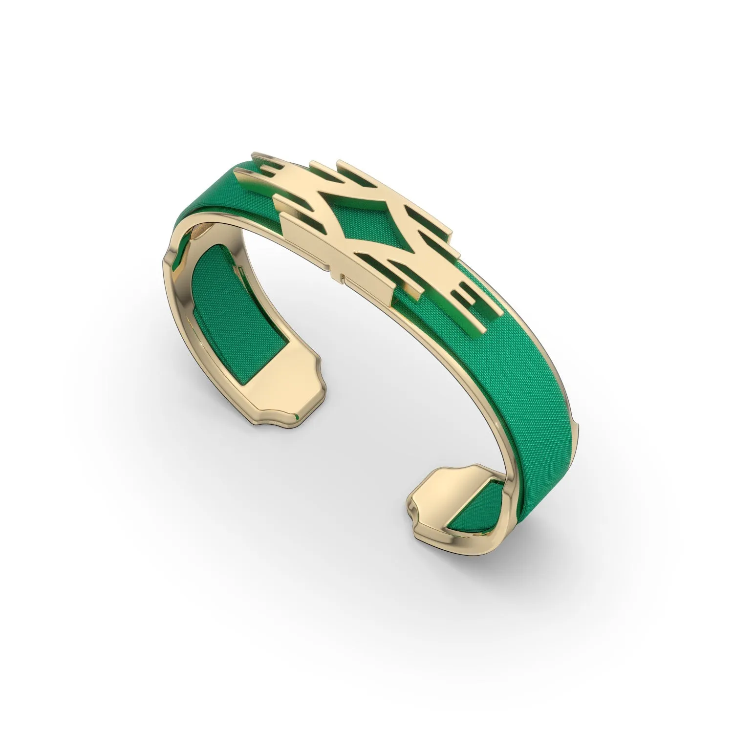 Ikat Silk Cuff - Python Green