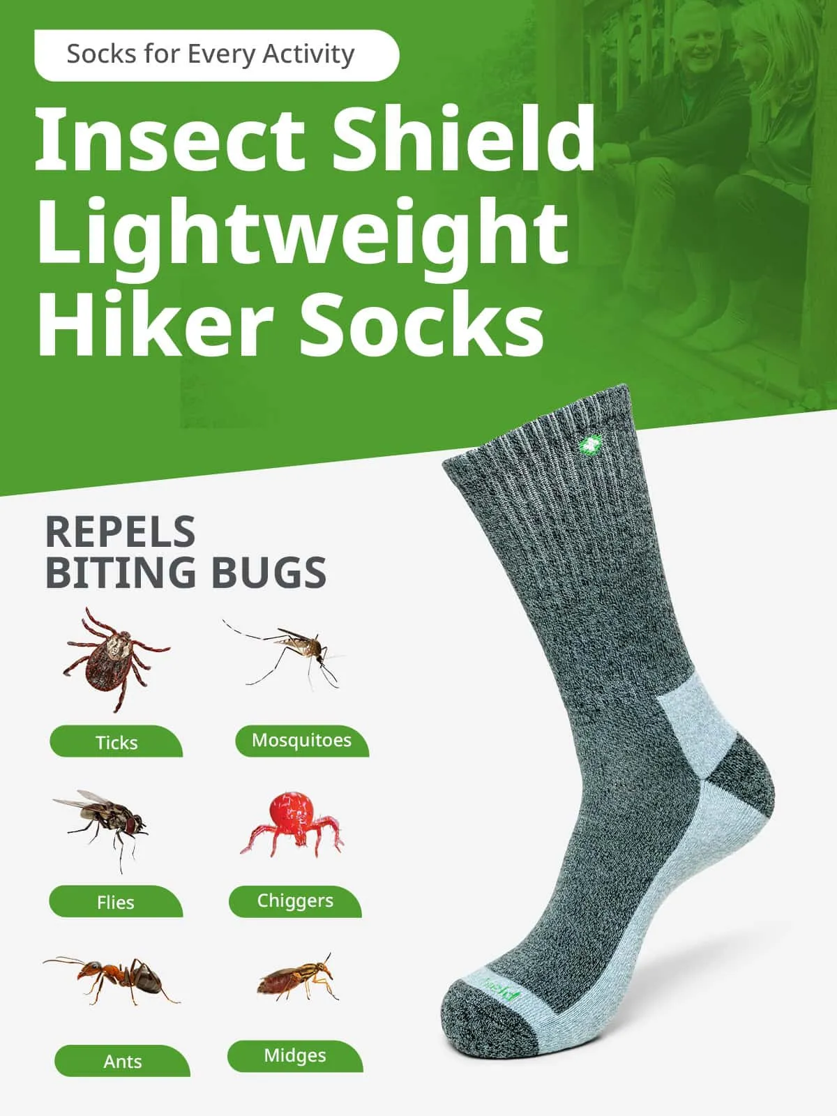 Insect Shield Lightweight Hiker Socks