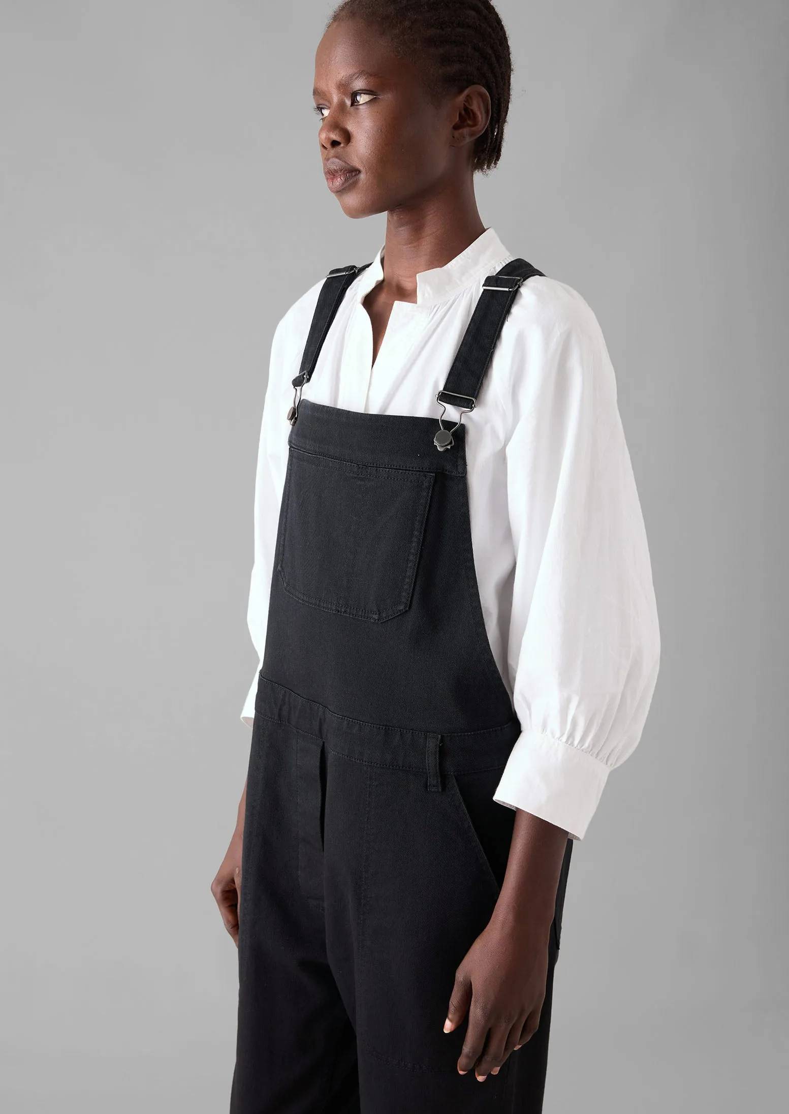 Jessa Denim Dungarees | Black