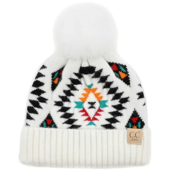 KIDS // Aztec {{ C.C BEANIE }} pom