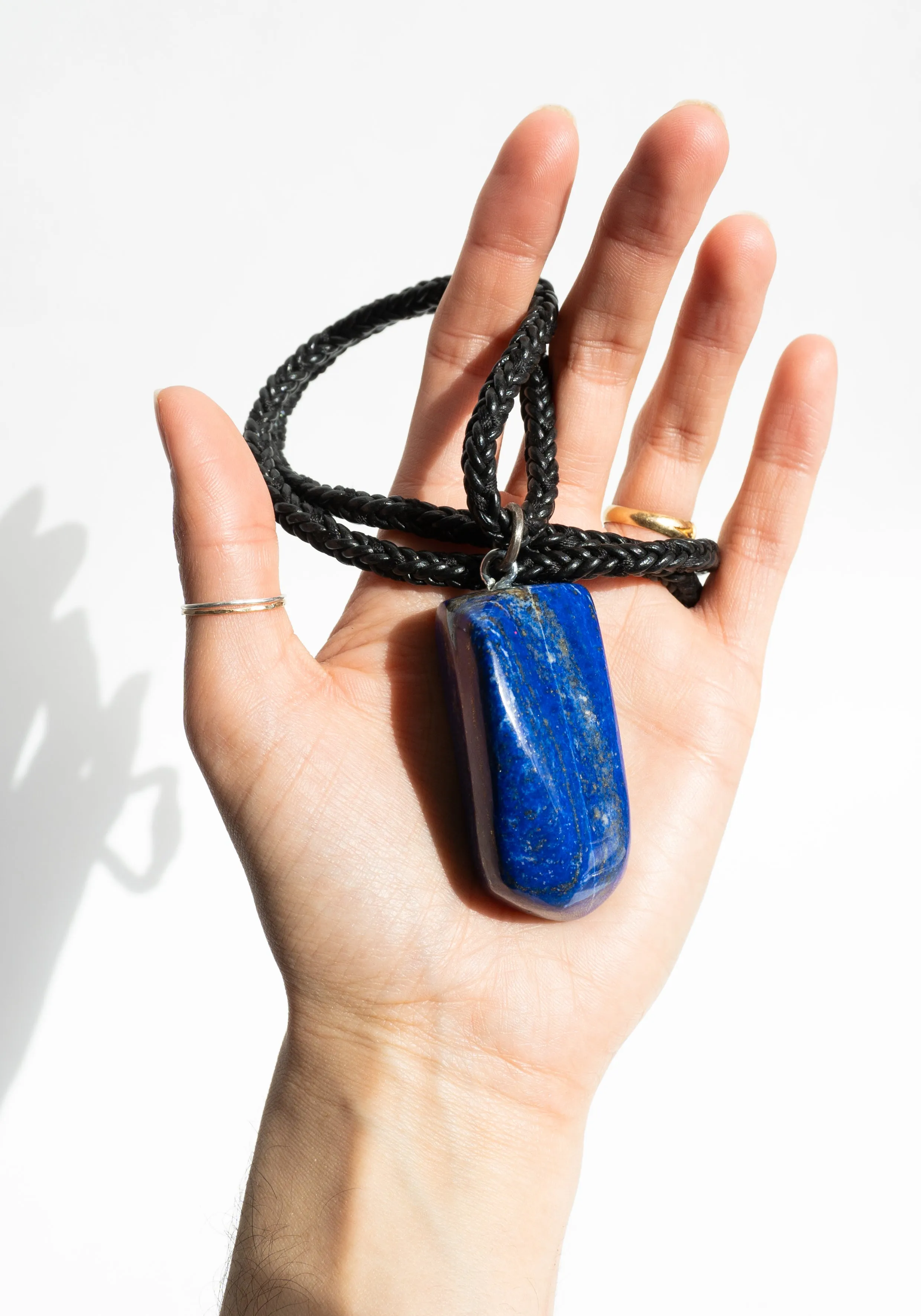 Lapis with Braided Leather and Silk