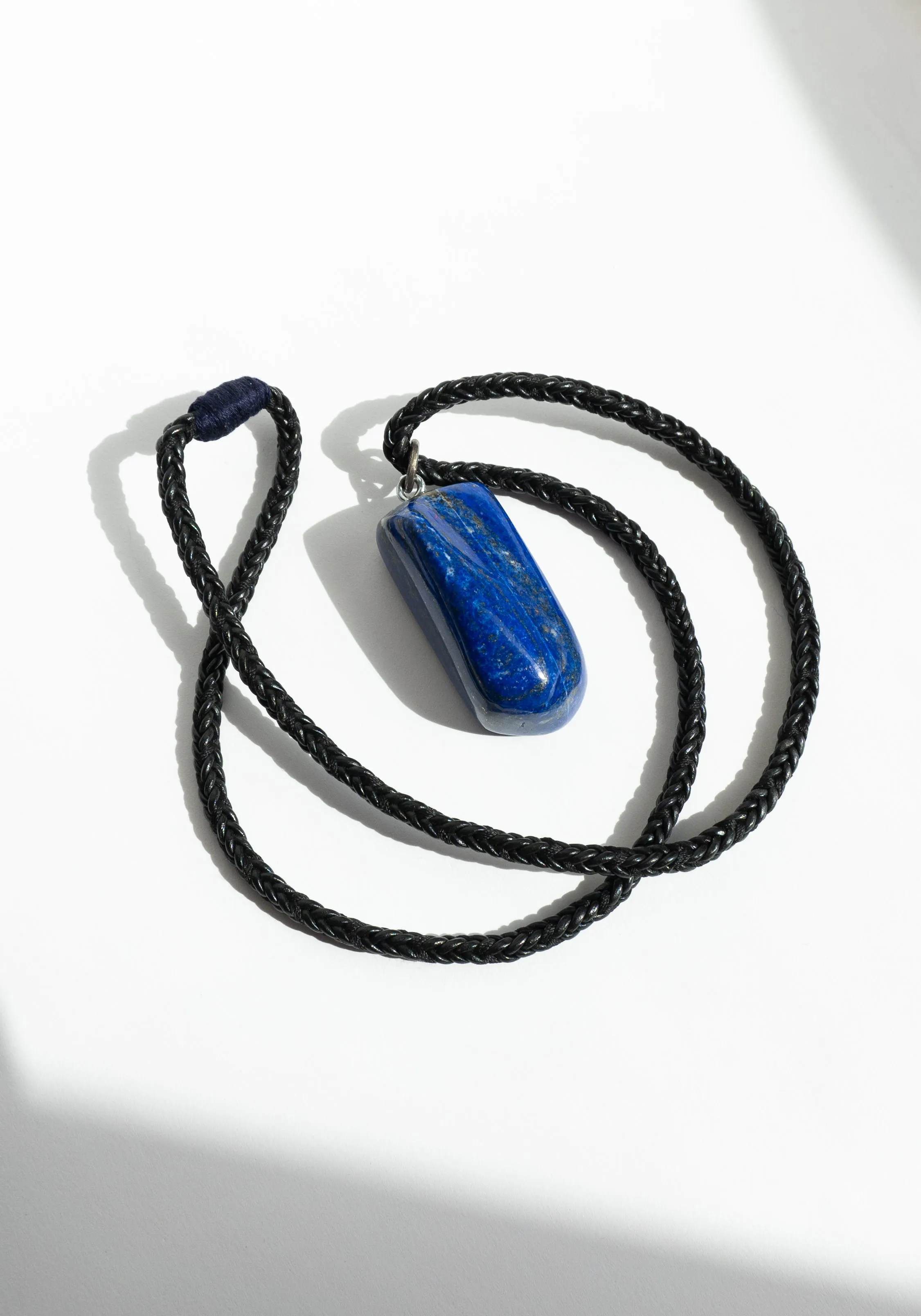 Lapis with Braided Leather and Silk