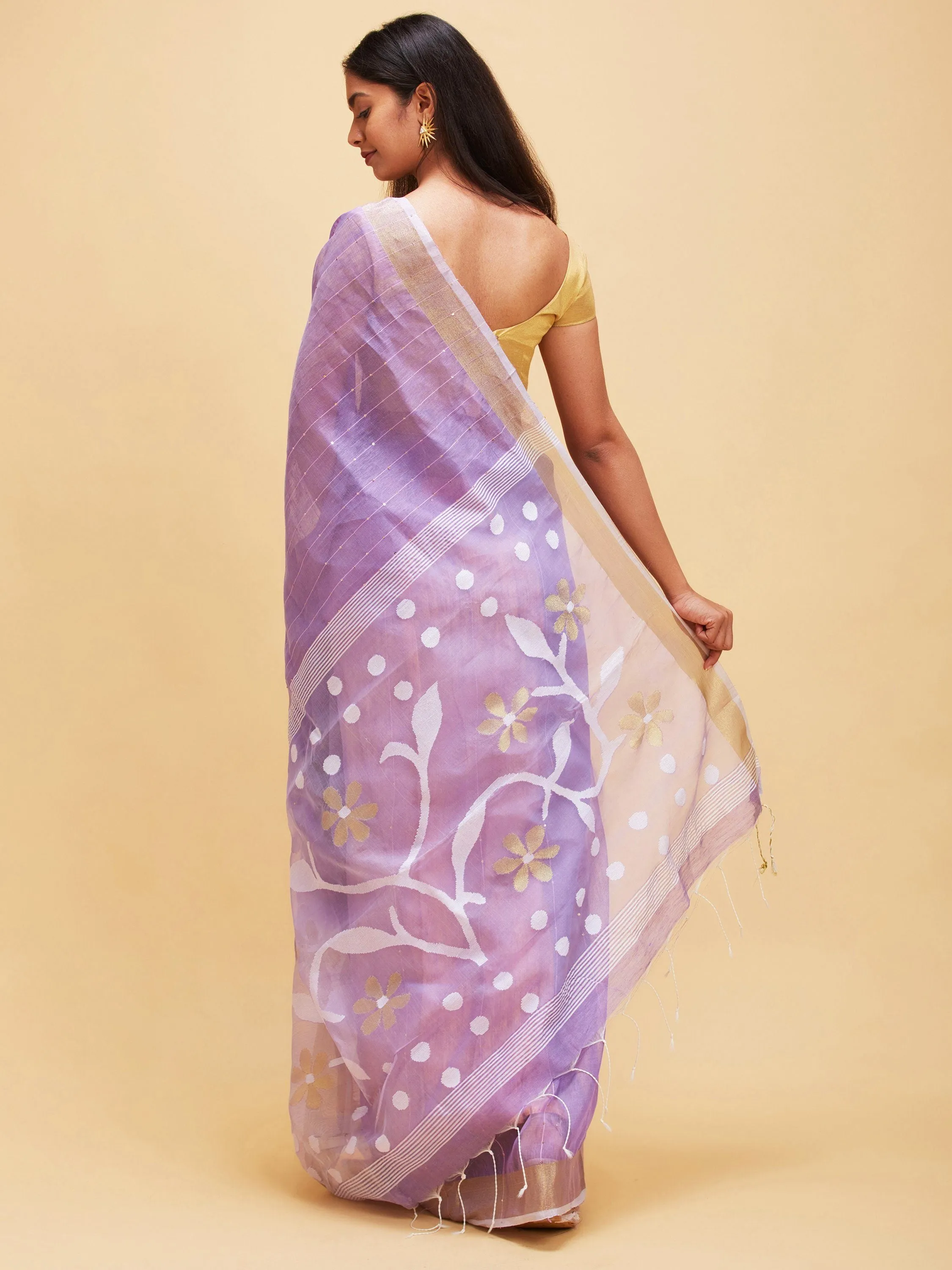 Lavender colored matka silk