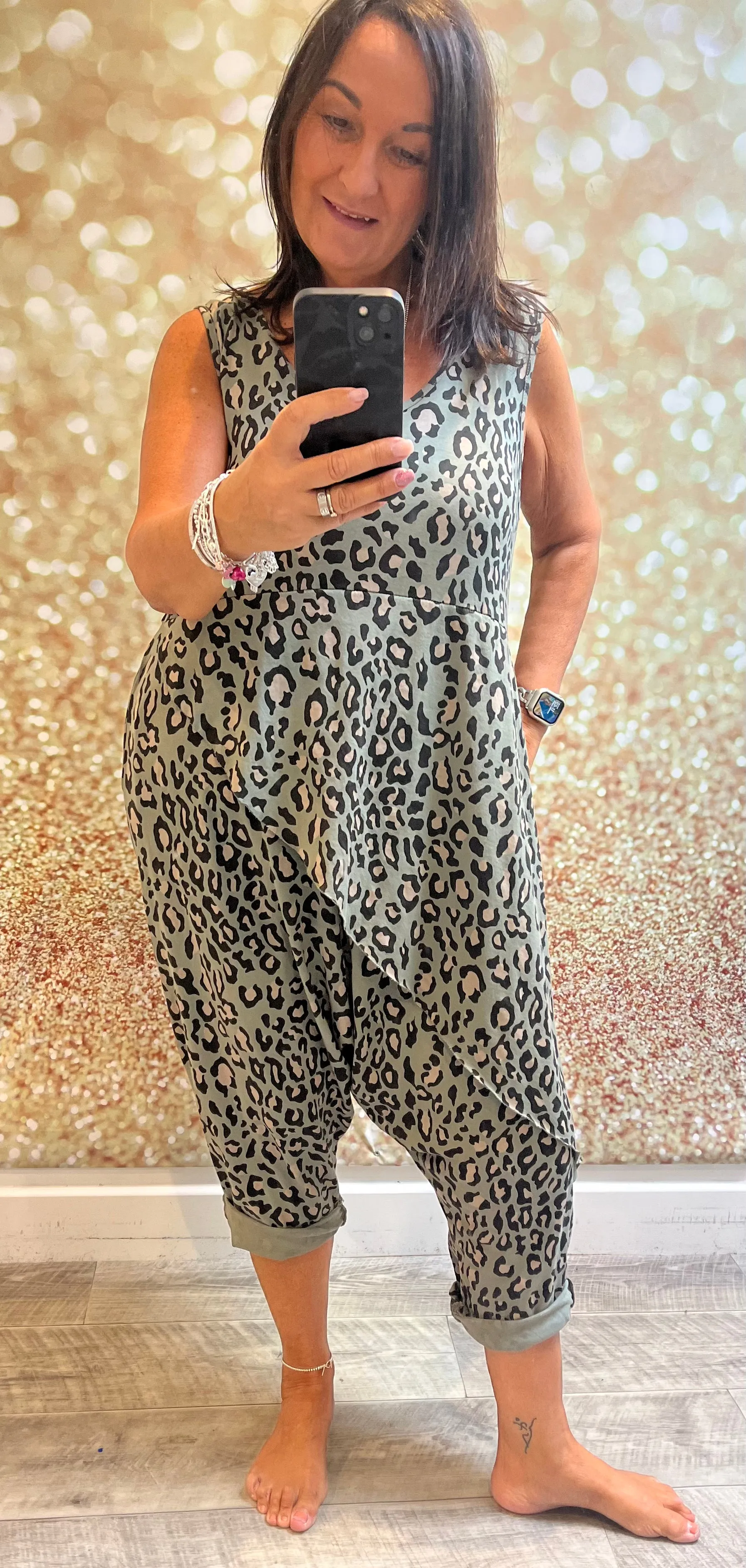 Leopard  Hareem Dungarees