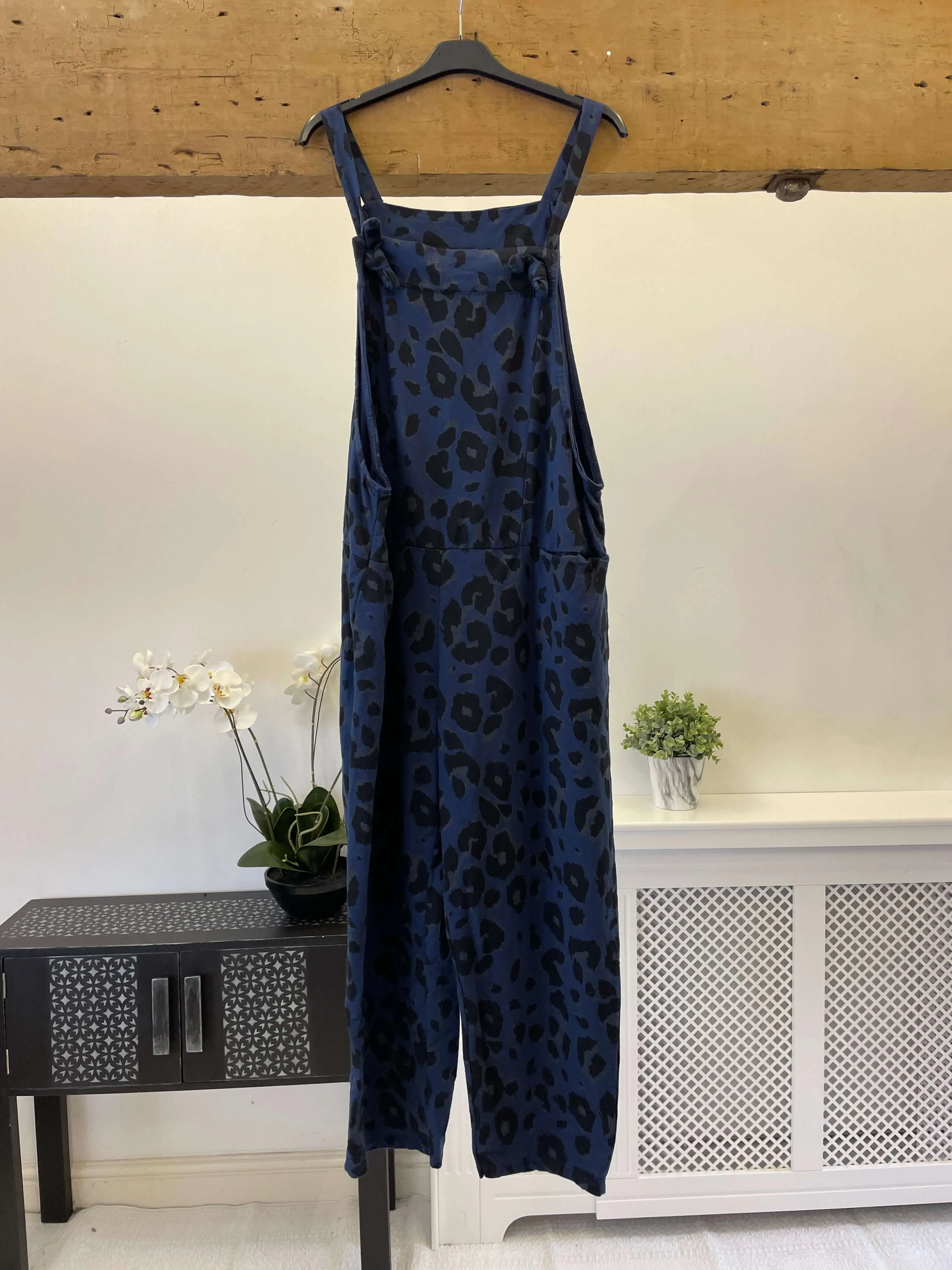 Leopard Jersey Dungarees