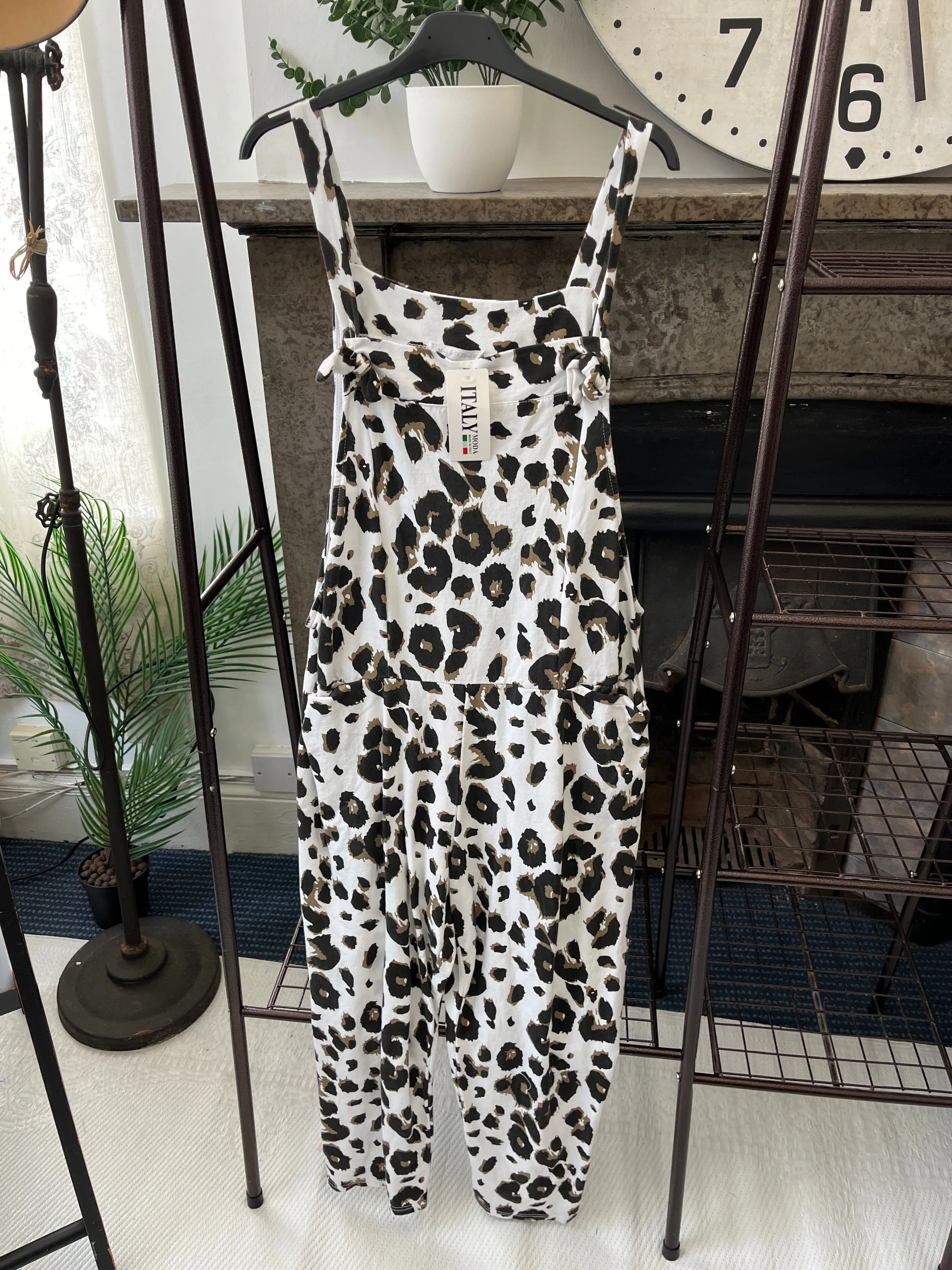 Leopard Jersey Dungarees