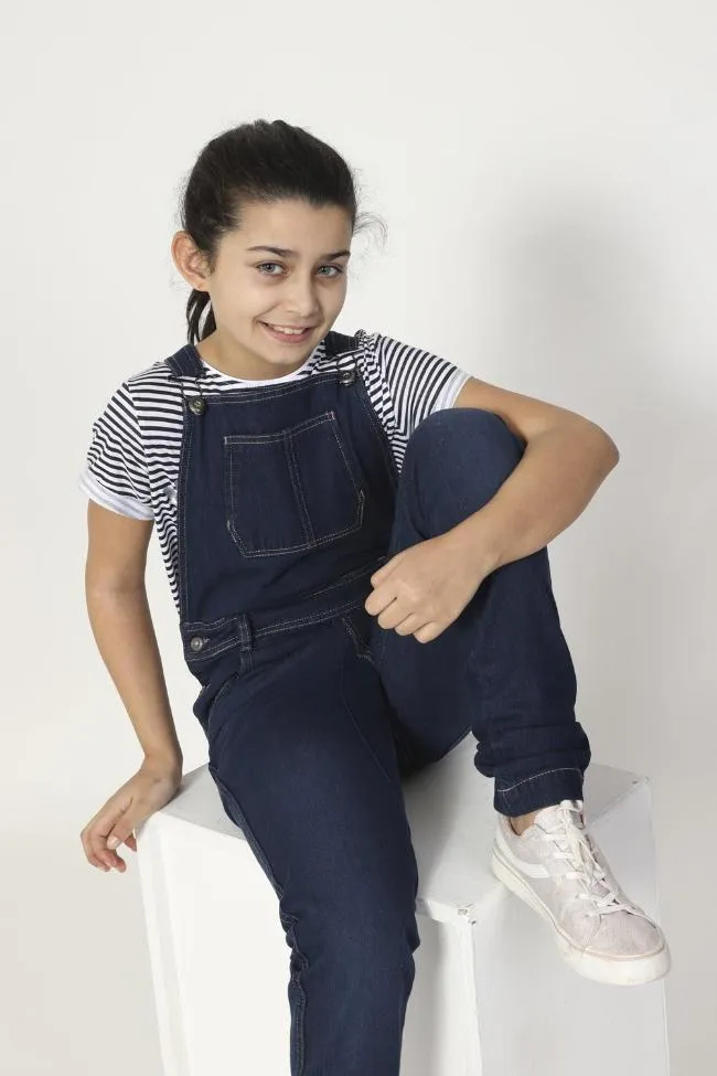 LIBBY Girls Denim Dungarees - Indigo