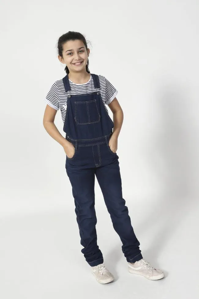 LIBBY Girls Denim Dungarees - Indigo