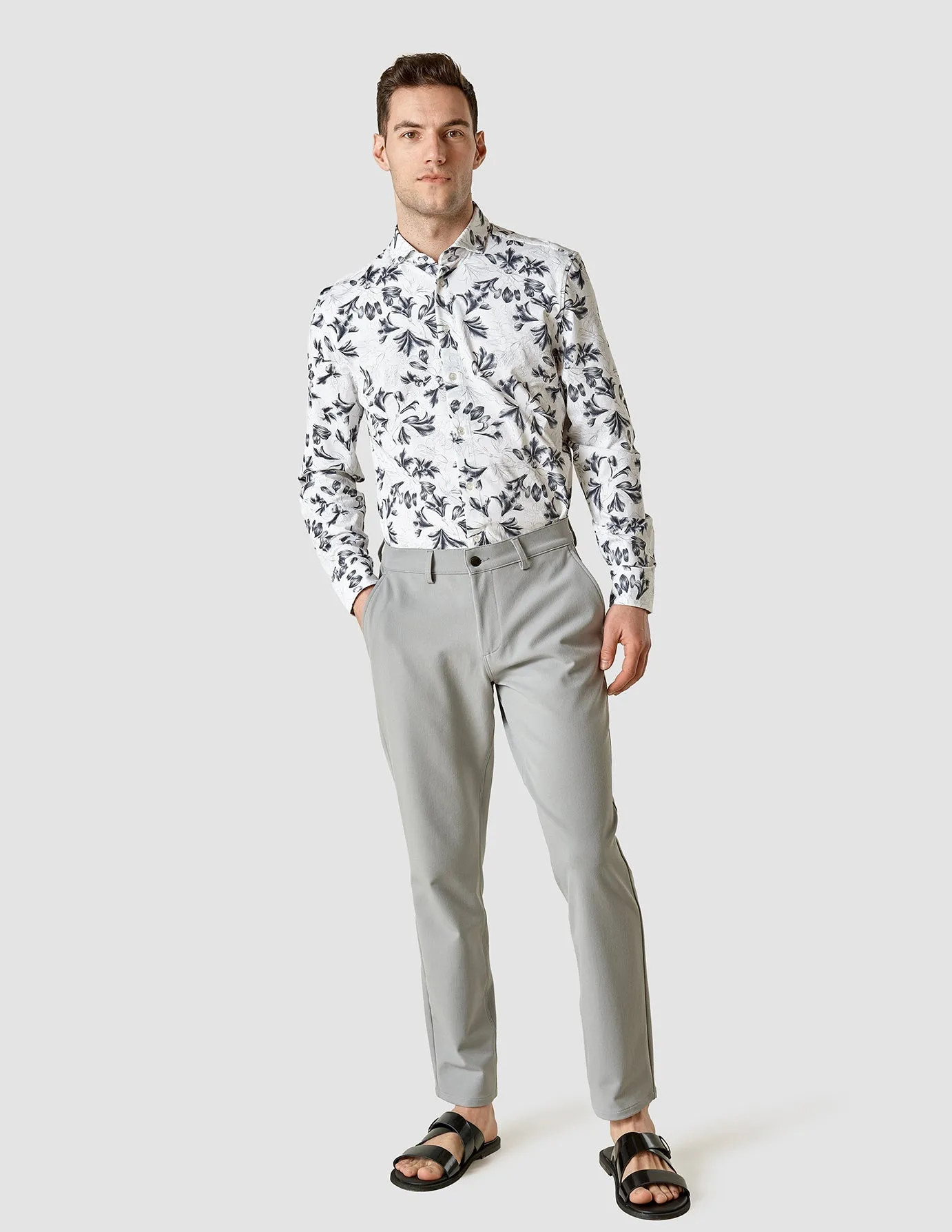 Lightweight Classic Shirt Navy Flower Regular