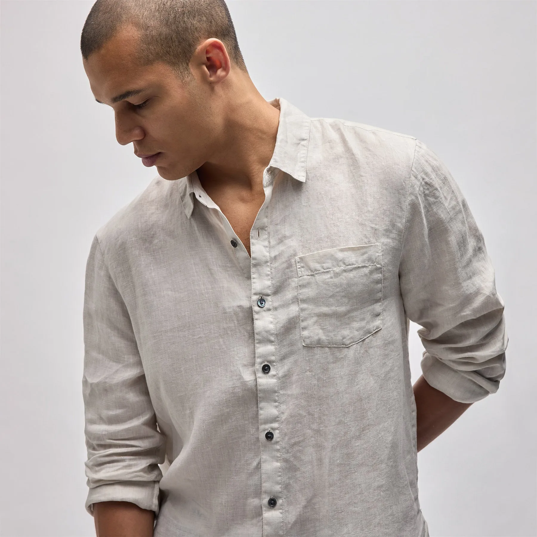 Lightweight Linen Shirt - Salt Pigment