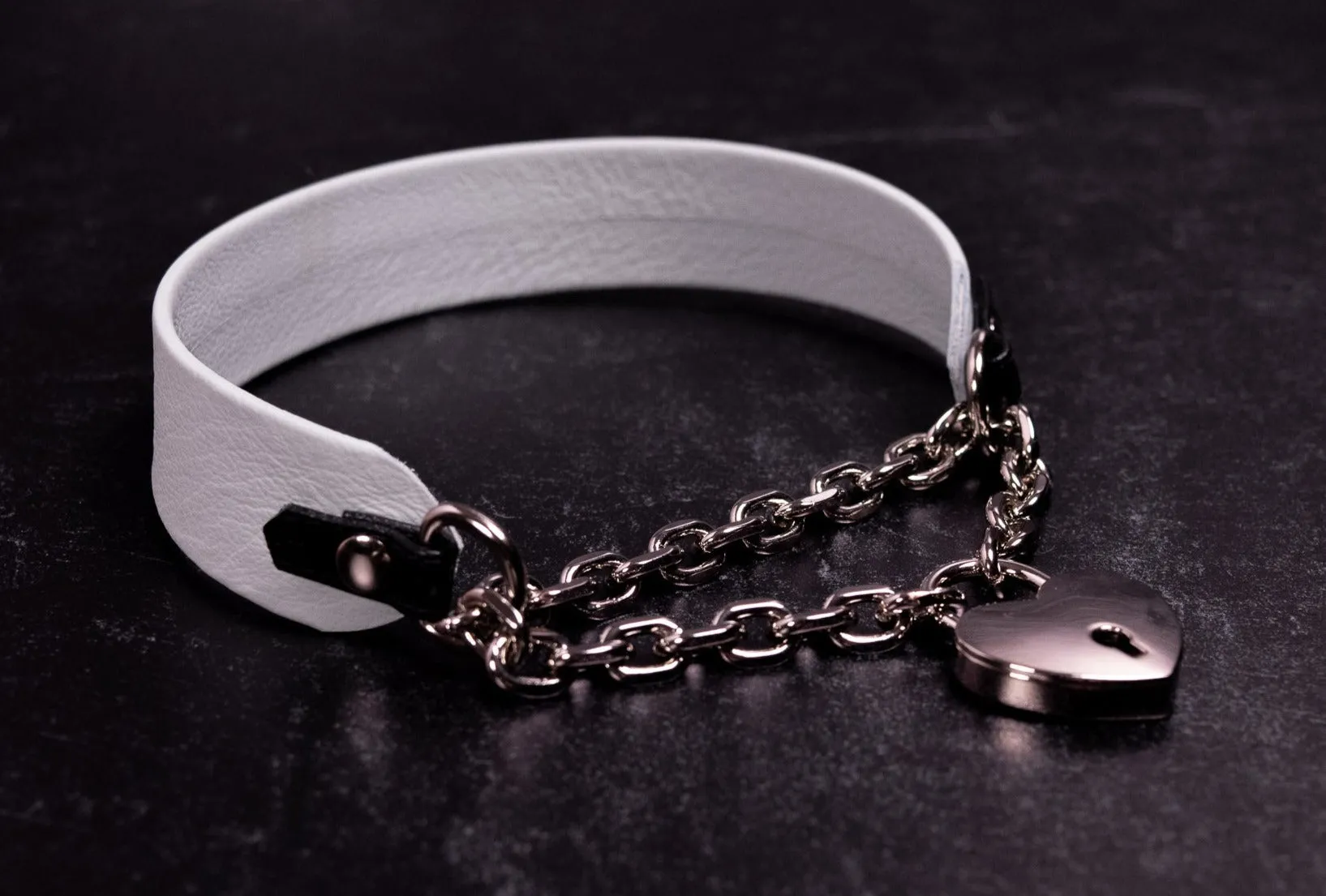 Locking Slate & Black Leather Martingale Collar _ LIMITED _