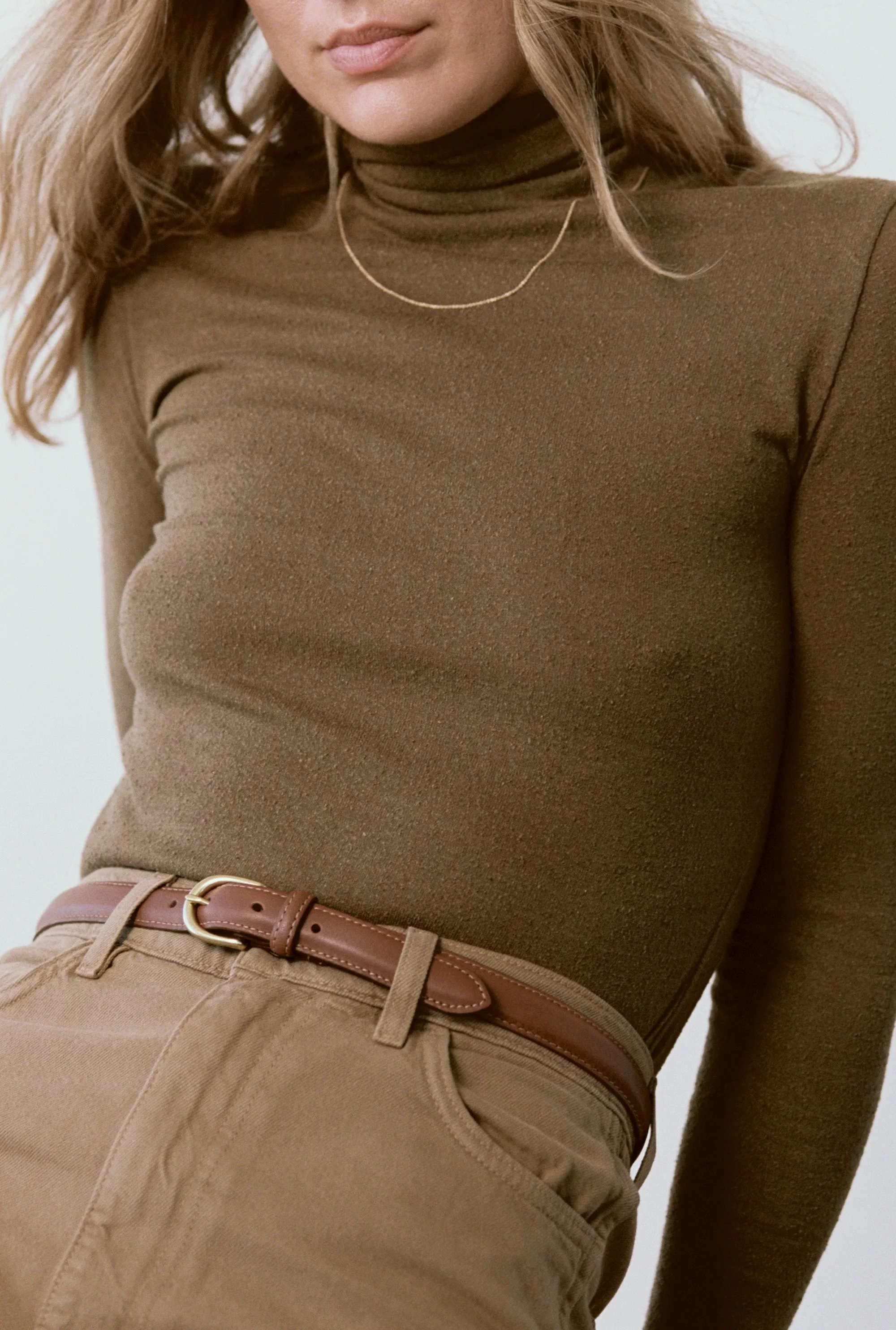 Marianne Turtleneck, Regen Silk Noil Jersey, Coffee