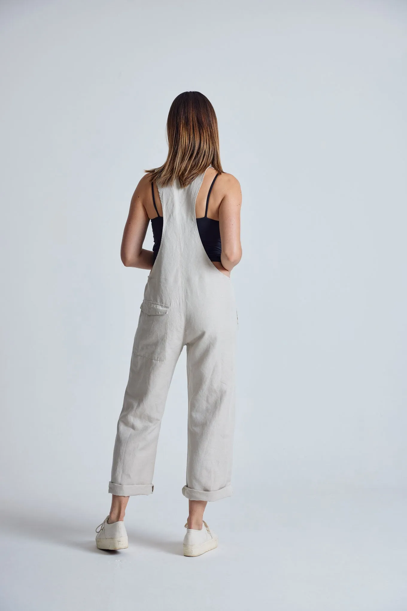 MARY-LOU Natural - Organic Cotton Dungarees by Flax & Loom