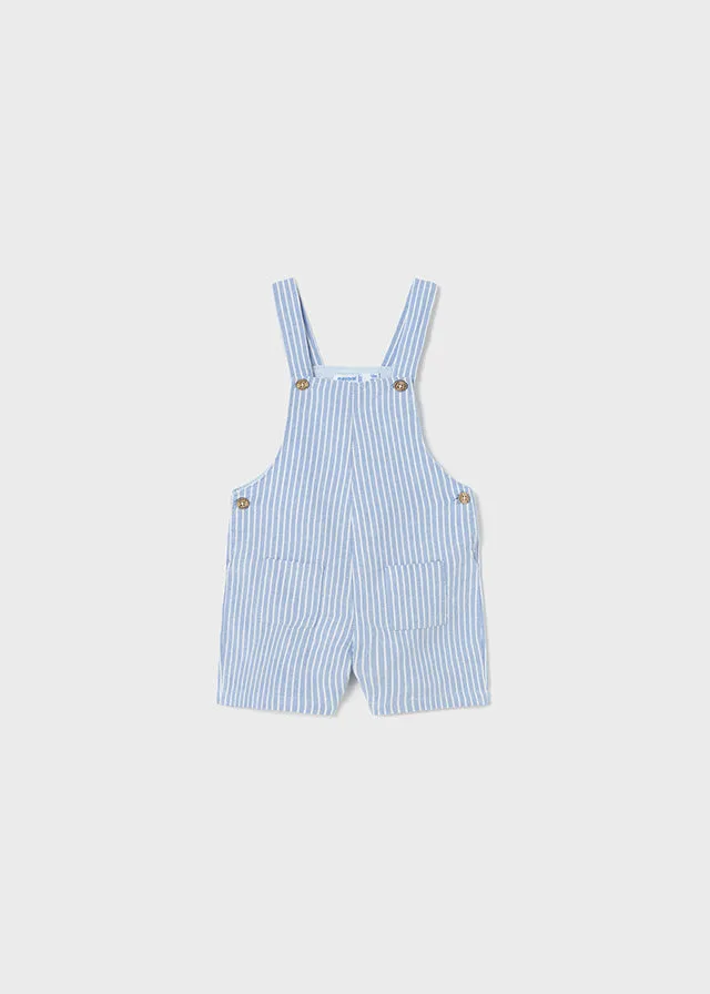 Mayoral 1634 020 - Light Blue Short Linen Dungarees