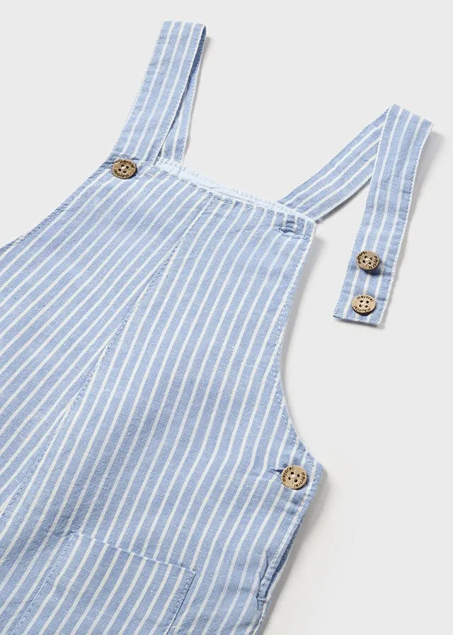 Mayoral 1634 020 - Light Blue Short Linen Dungarees