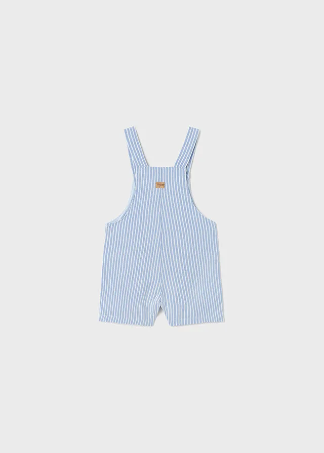 Mayoral 1634 020 - Light Blue Short Linen Dungarees